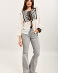 Toxik3 stretch denim bootcut pants with buttoned back pockets