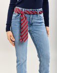 Toxik3 verkürzte, gerade Denim-Lyocell-Hose mit Bündchen-Accessoire