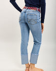 Toxik3 verkürzte, gerade Denim-Lyocell-Hose mit Bündchen-Accessoire