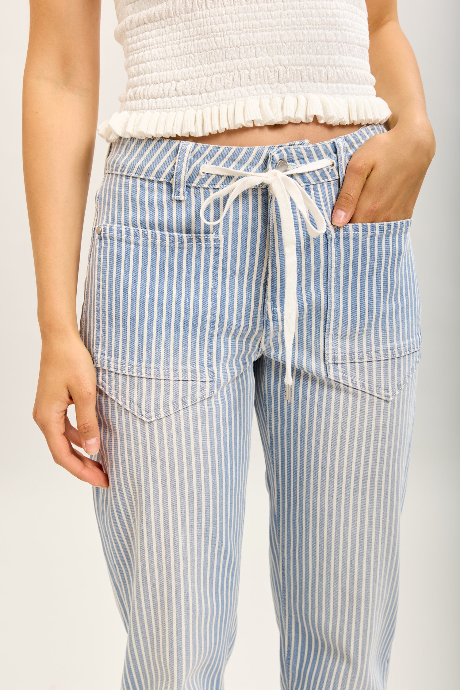 Toxik3 pantalon jean boy cropped denim stretch imprimé