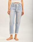 Toxik3 pantalon jean boy cropped denim stretch imprimé