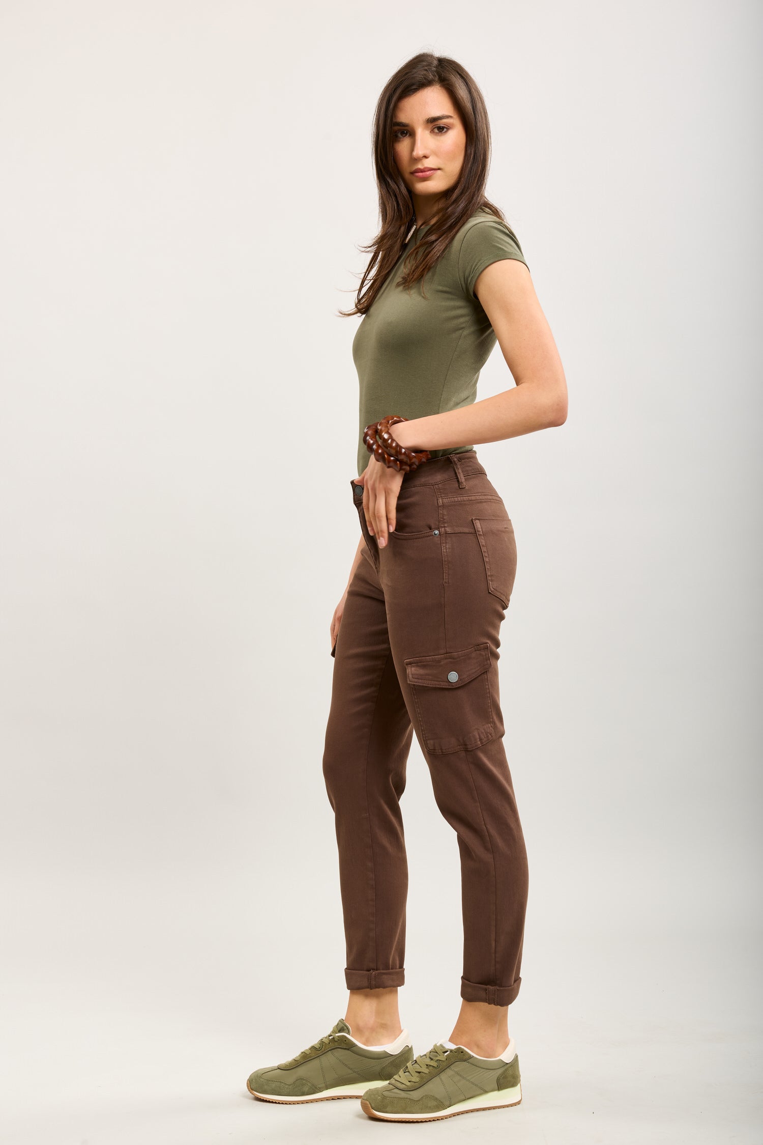 Toxik3 pantalon cargo cropped slim en jean stretch