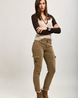 Toxik3 pantalon cargo cropped slim en jean stretch