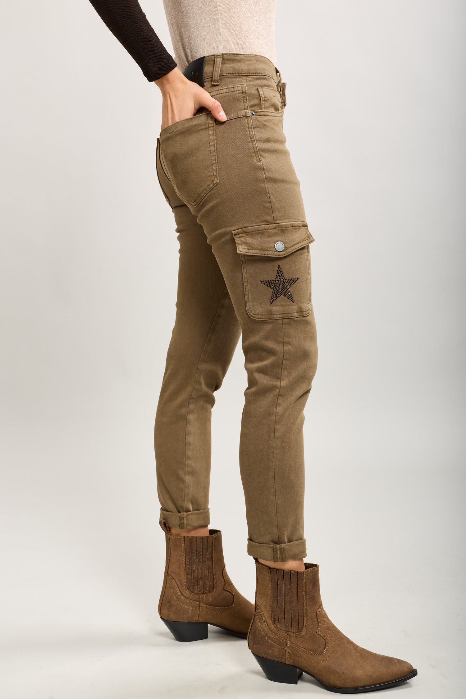 Toxik3 pantalon cargo cropped slim en jean stretch