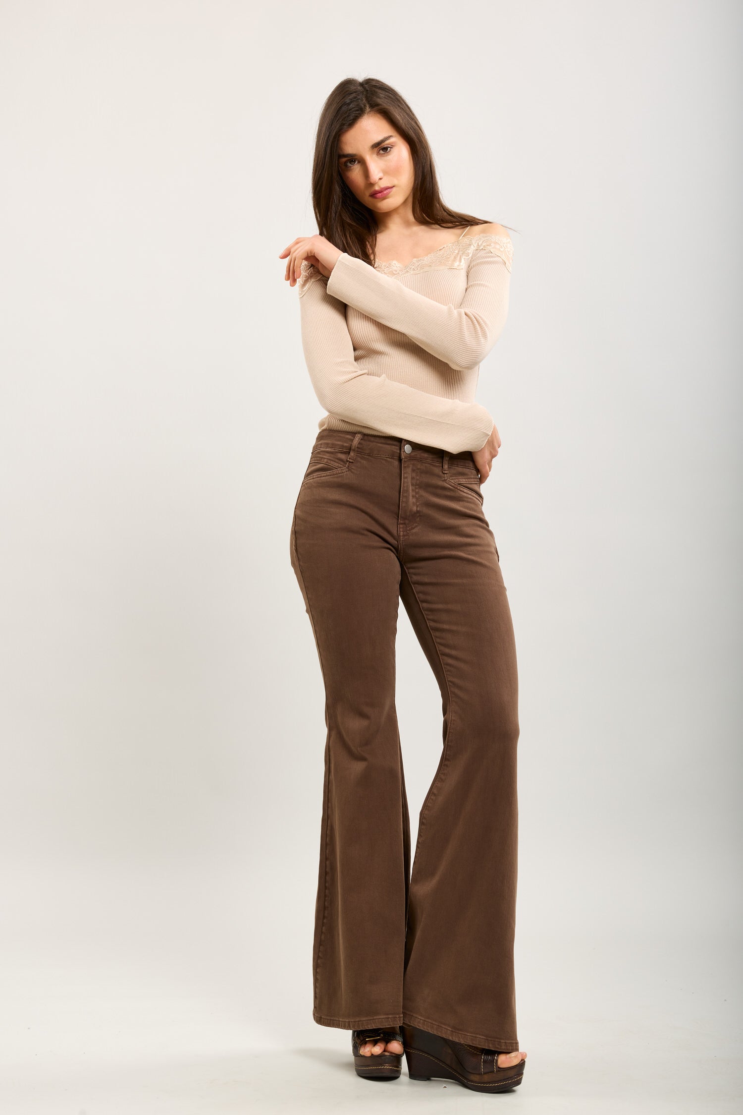 Toxik3 pantalon jean stretch flare denim