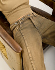 Toxik3 pantalon jean balloon denim stretch boutons à la taille