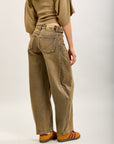 Toxik3 pantalon jean balloon denim stretch boutons à la taille