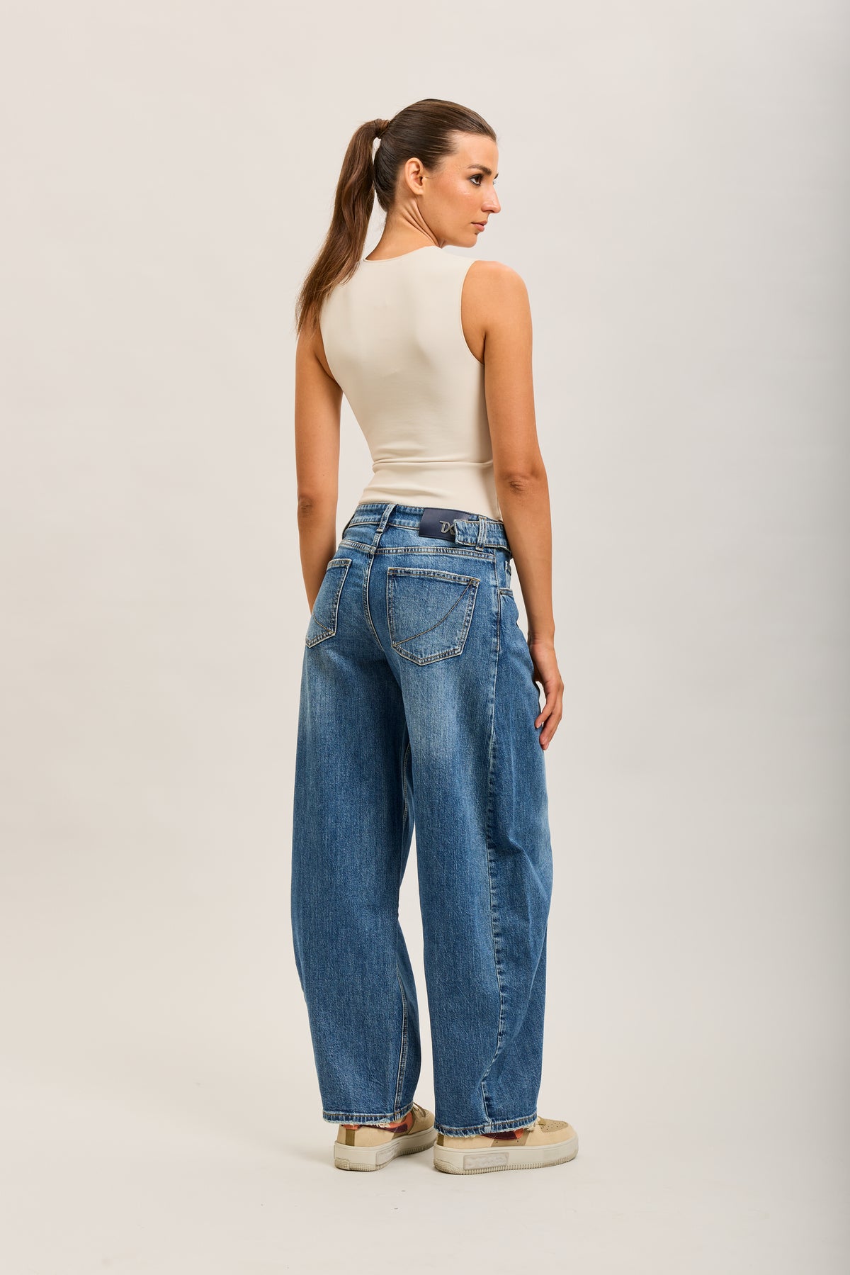 Toxik3 stretch denim balloon jean pants buttons at the waist