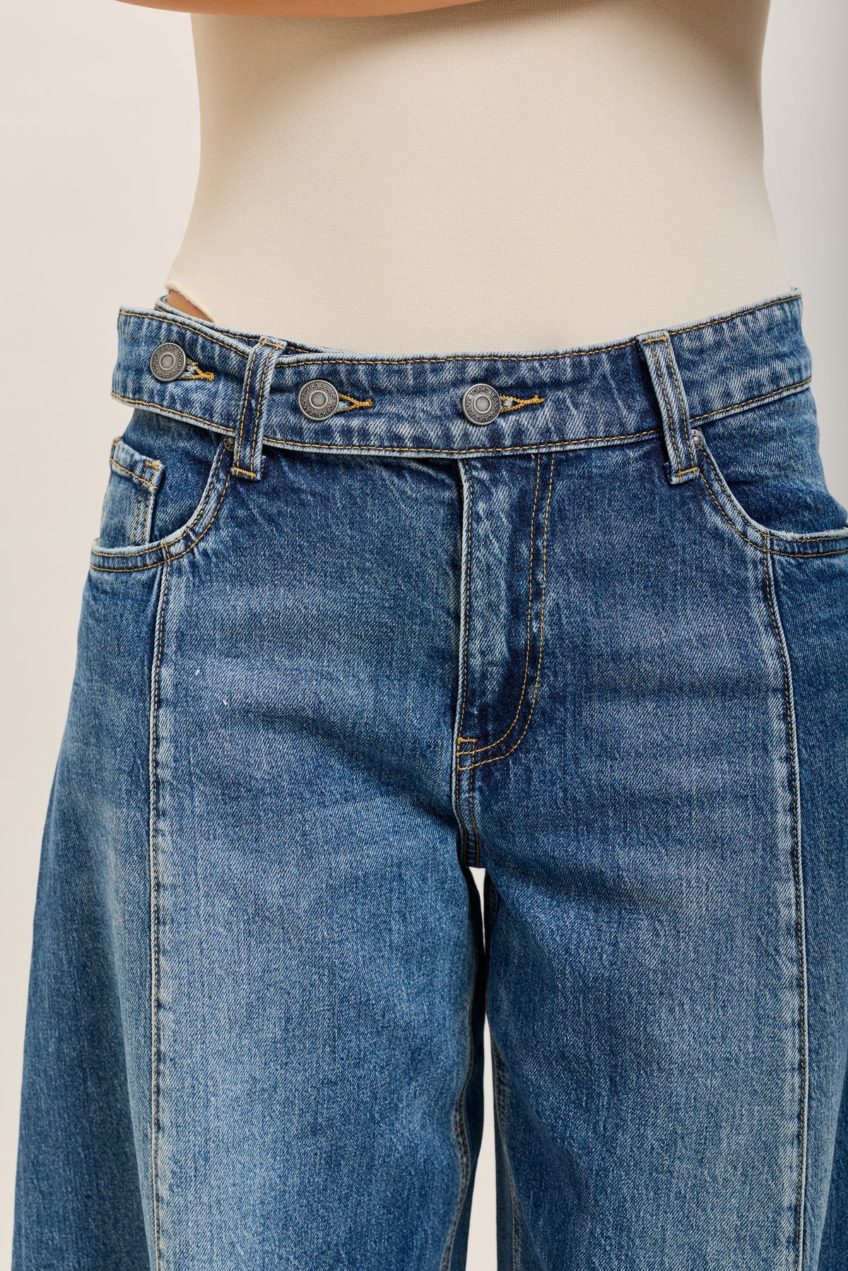 Toxik3 stretch denim balloon jean pants buttons at the waist