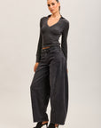 Toxik3 stretch denim balloon jean pants buttons at the waist