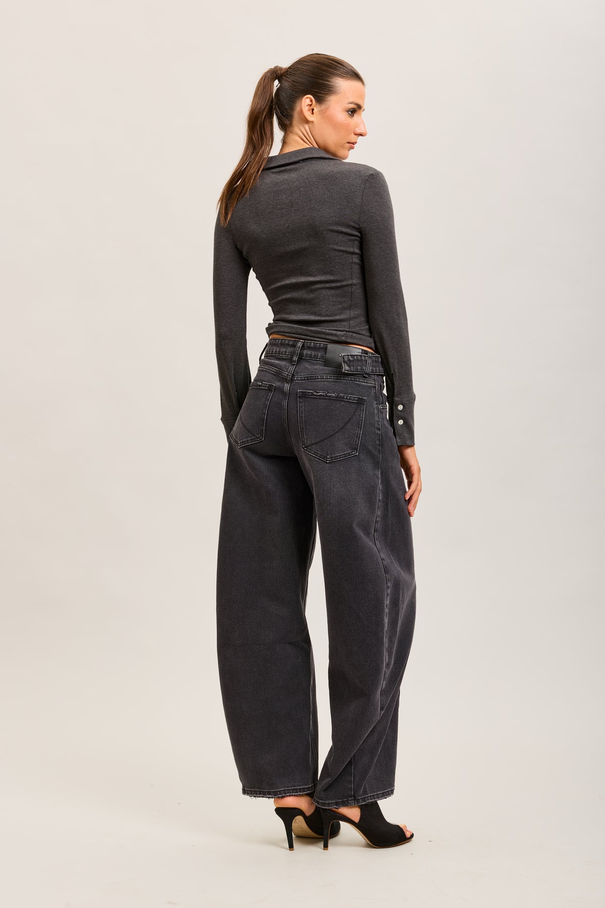Toxik3 stretch denim balloon jean pants buttons at the waist
