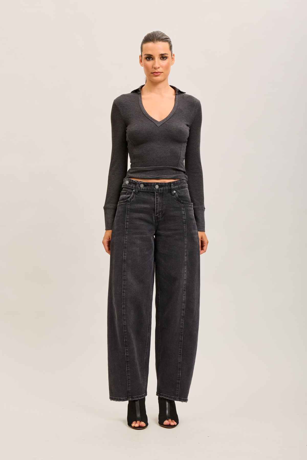 Toxik3 stretch denim balloon jean pants buttons at the waist