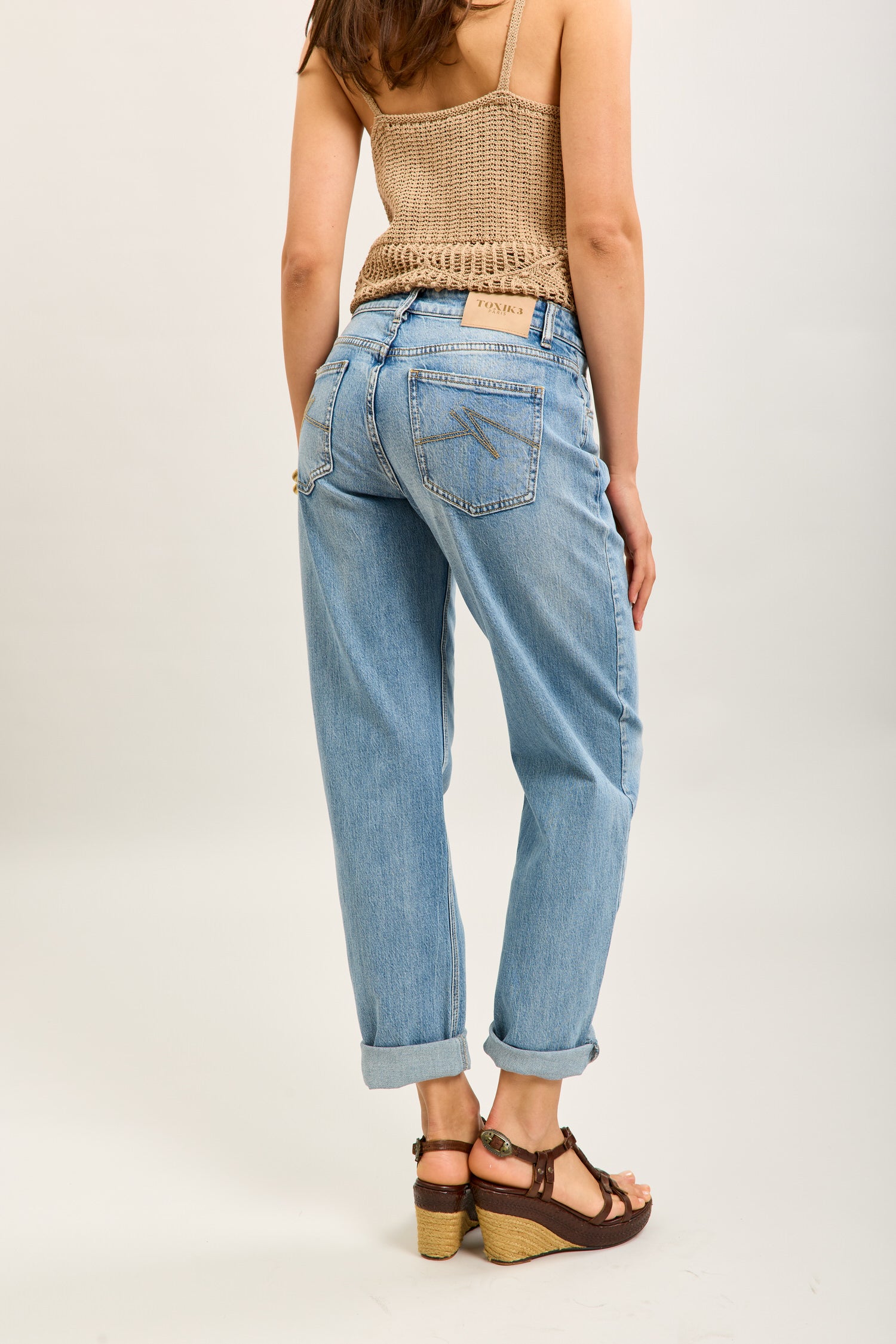 Toxik3 pantalon jean mom denim Lyocell