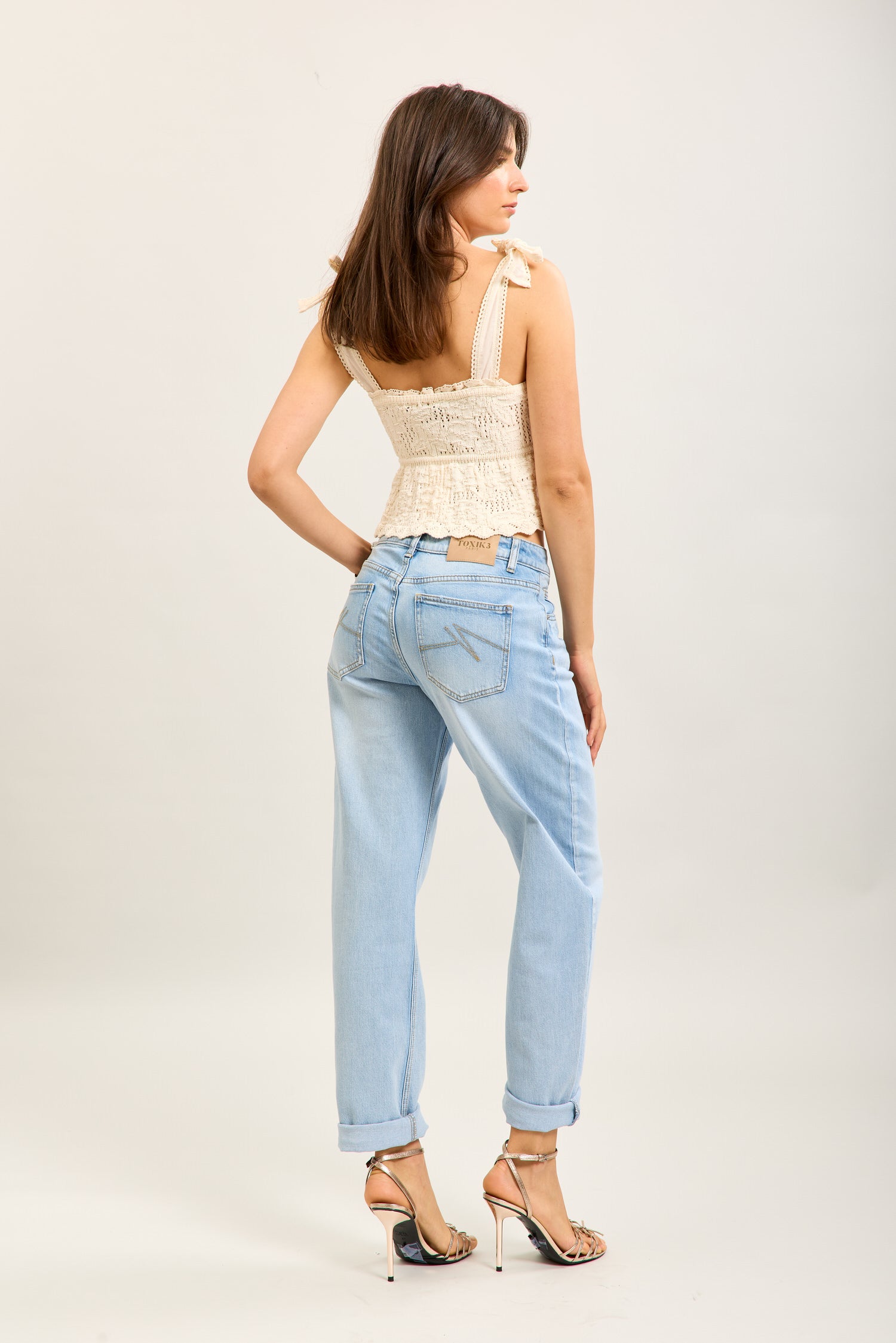 Toxik3 pantalon jean mom denim Lyocell