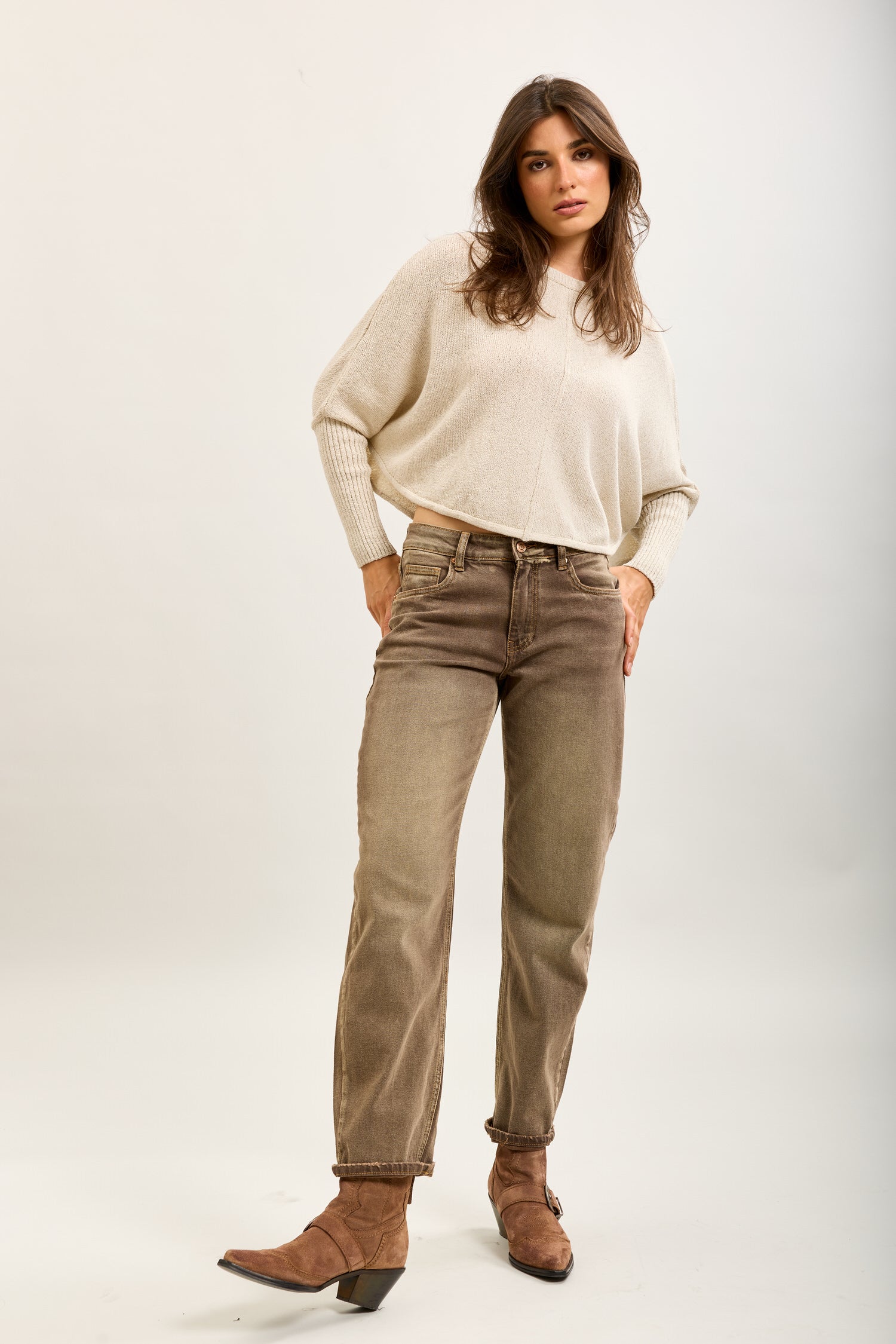 Toxik3 pantalon jean mom denim Lyocell