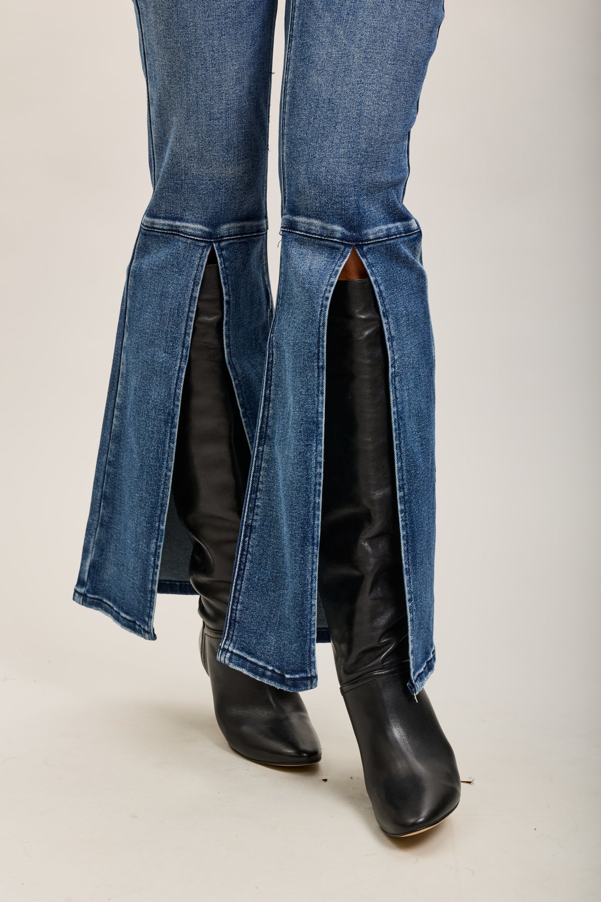 Toxik3 stretch denim bootcut jean pants with slits