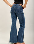 Pantalones vaqueros bootcut de denim elástico Toxik3 con aberturas
