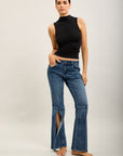 Pantalones vaqueros bootcut de denim elástico Toxik3 con aberturas