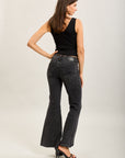 Pantalones vaqueros bootcut de denim elástico Toxik3 con aberturas