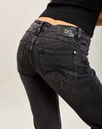 Pantalones vaqueros bootcut de denim elástico Toxik3 con aberturas