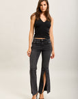 Pantalones vaqueros bootcut de denim elástico Toxik3 con aberturas