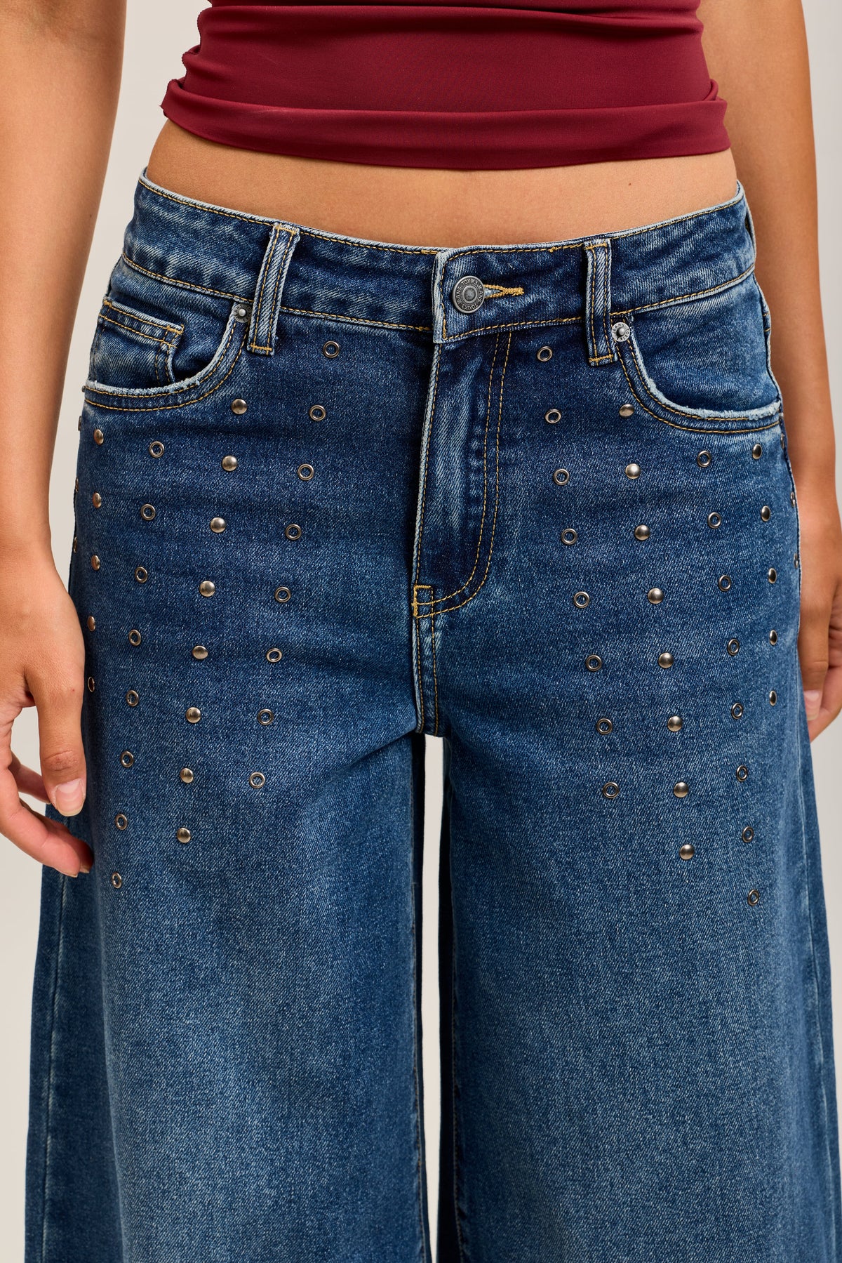 Toxik3 pantalon jean extra-wide denim stretch clous