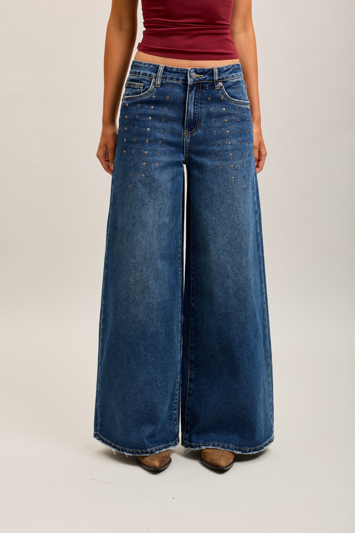 Toxik3 pantalon jean extra-wide denim stretch clous