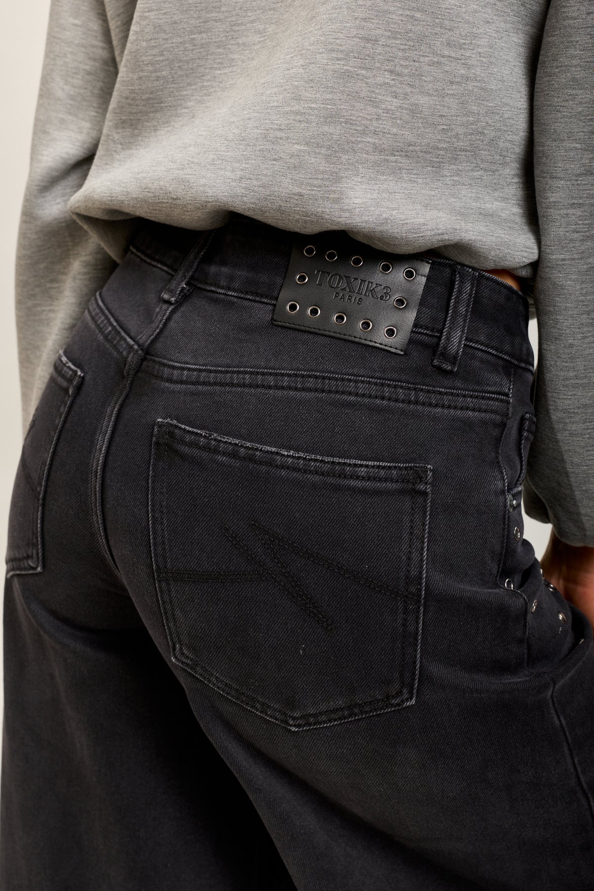 Toxik3 pantalon jean extra-wide denim stretch clous