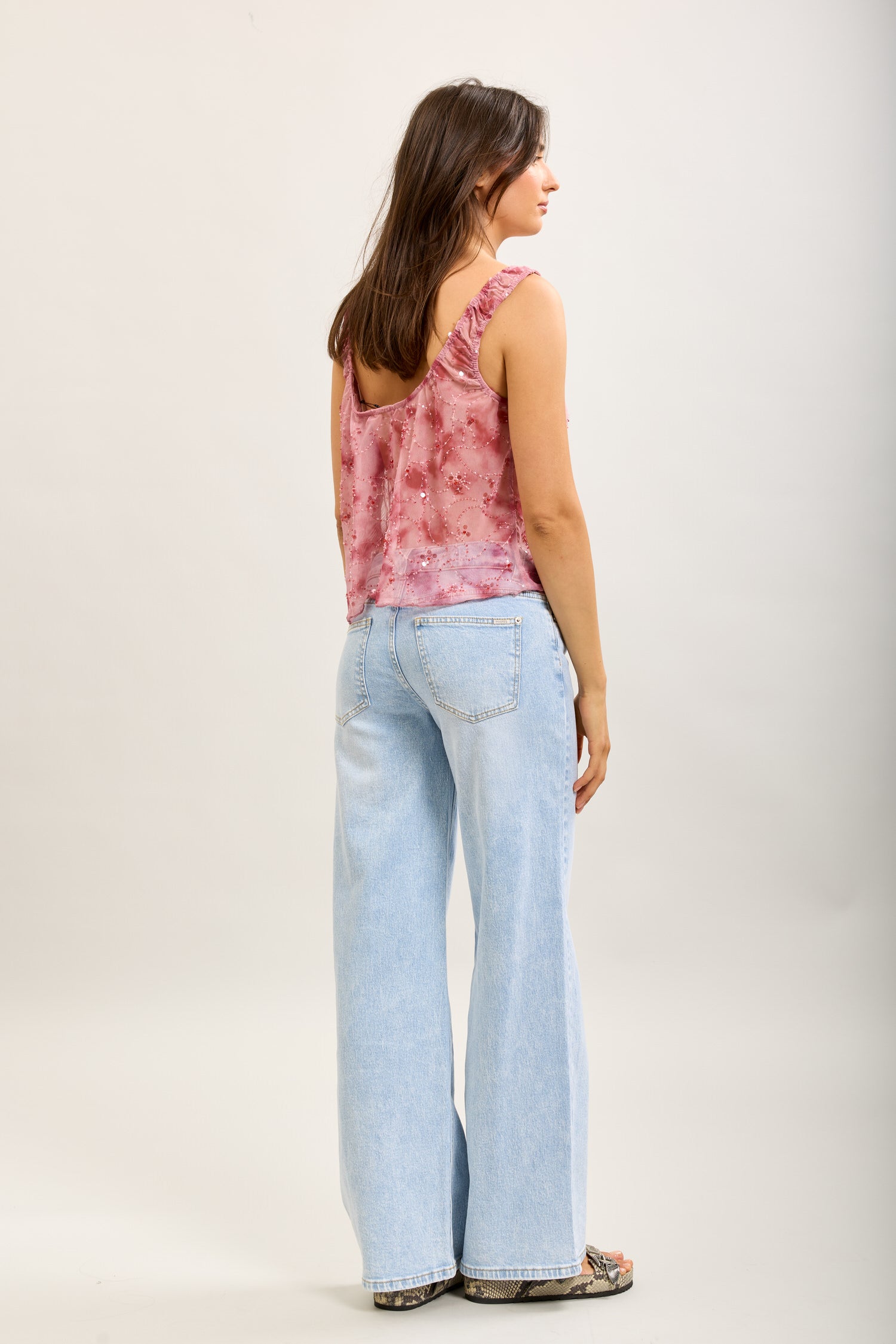 Toxik3 pantalon jean droit denim stretch ceinture retournée