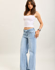 Toxik3 pantalon jean droit denim stretch ceinture retournée