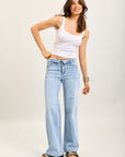 Toxik3 pantalon jean droit denim stretch ceinture retournée