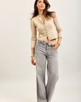 Toxik3 pantalon jean droit denim stretch ceinture retournée