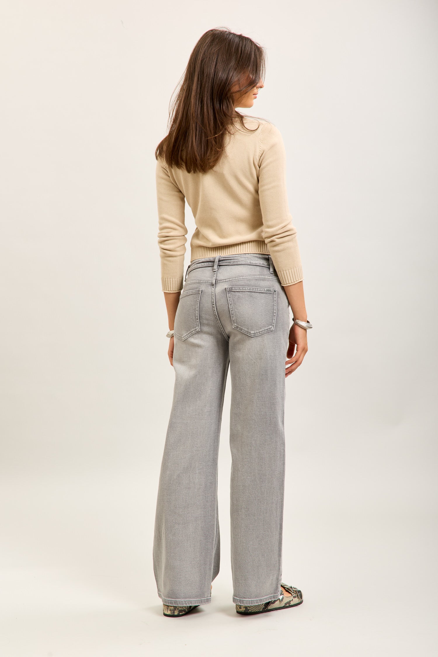 Toxik3 pantalon jean droit denim stretch ceinture retournée