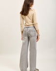 Toxik3 pantalon jean droit denim stretch ceinture retournée