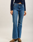 Toxik3 Bootcut-Jeanshose aus Stretch-Denim mit abgesteppten Taschen