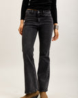 Toxik3 Bootcut-Jeanshose aus Stretch-Denim mit abgesteppten Taschen