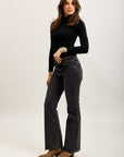 Toxik3 Bootcut-Jeanshose aus Stretch-Denim mit abgesteppten Taschen