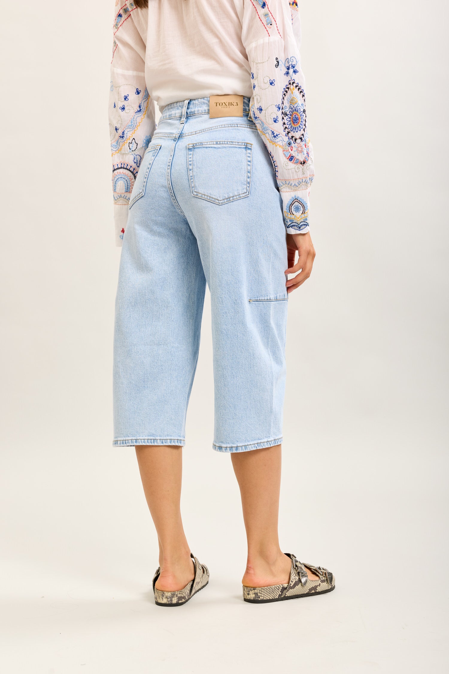 Toxik3 bermuda balloon cropped stretch denim