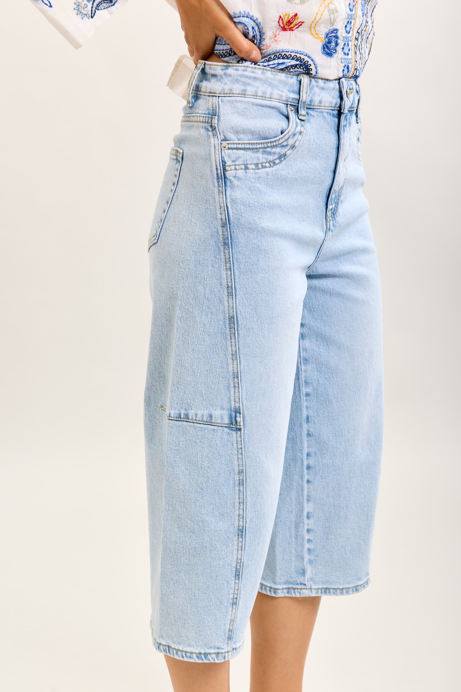 Toxik3 bermuda balloon cropped stretch denim