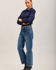 Toxik3 pantalon jean droit crop denim stretch
