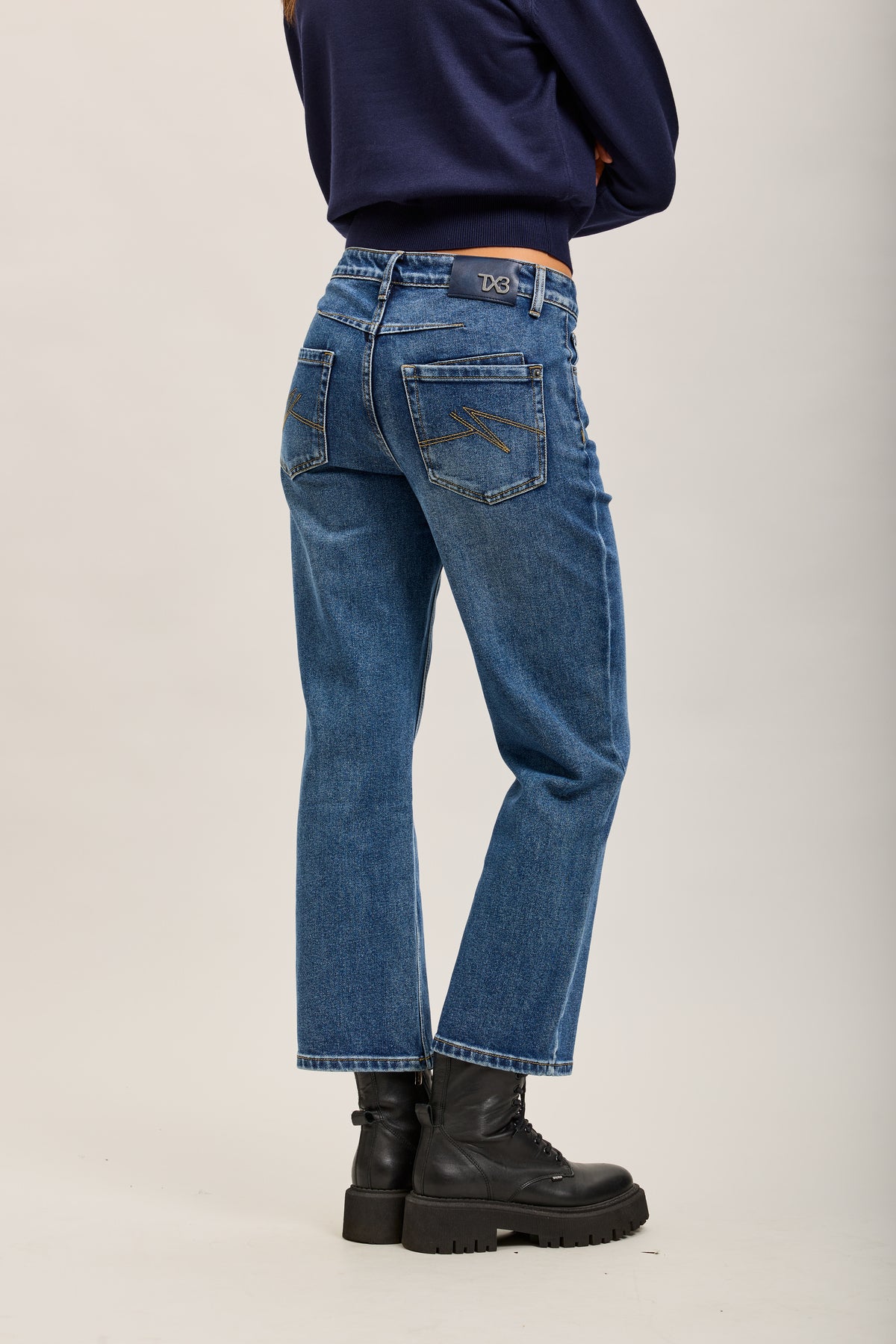Toxik3 pantalon jean droit crop denim stretch