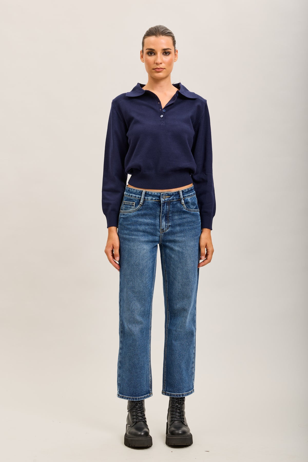 Toxik3 pantalon jean droit crop denim stretch