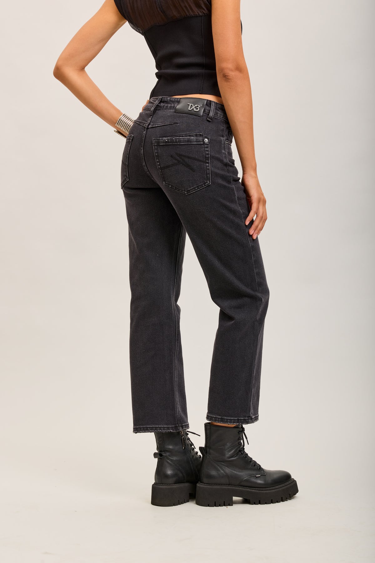 Toxik3 pantalon jean droit crop denim stretch