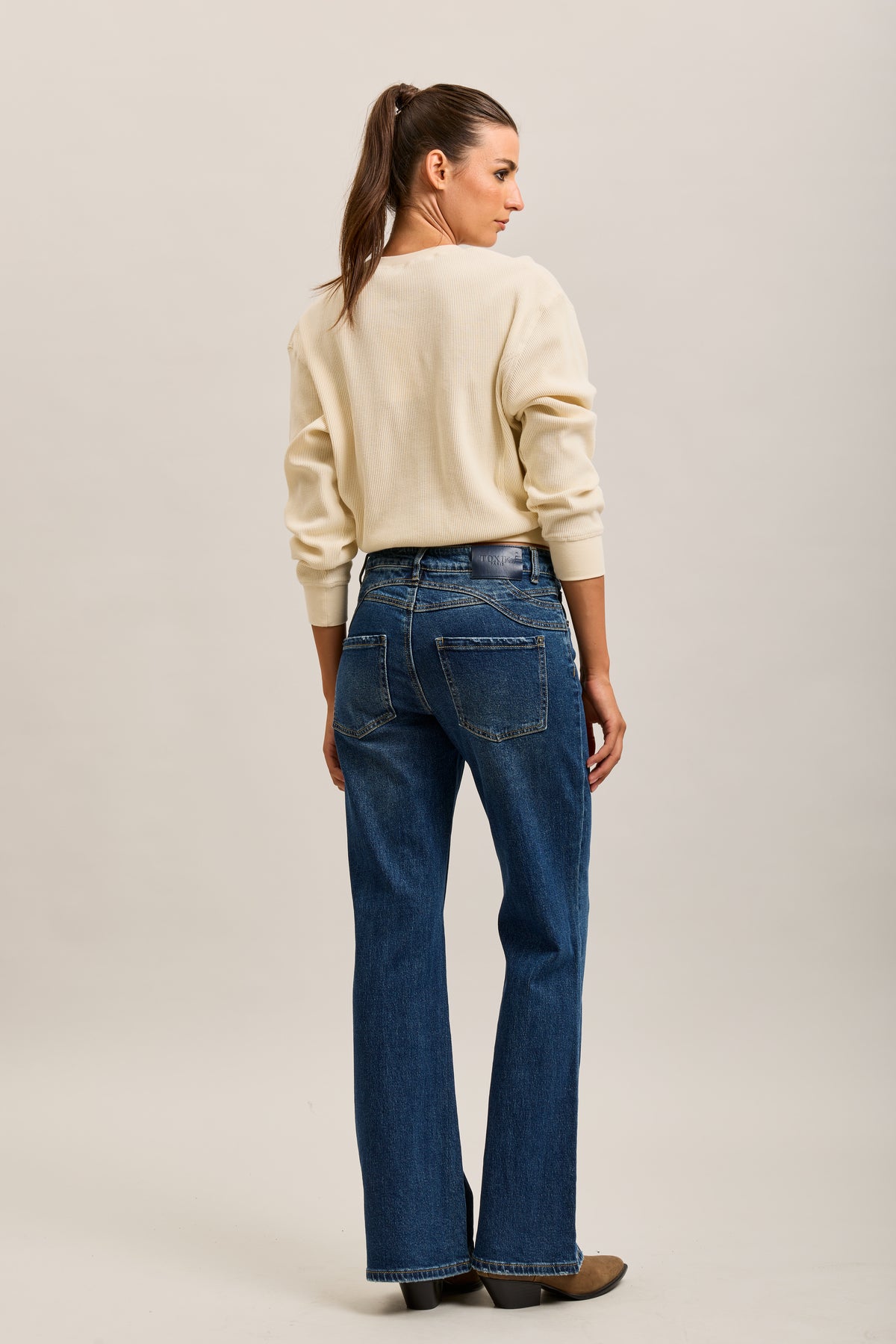 Toxik3 cut-out stretch denim bootcut jean pants