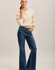 Toxik3 cut-out stretch denim bootcut jean pants