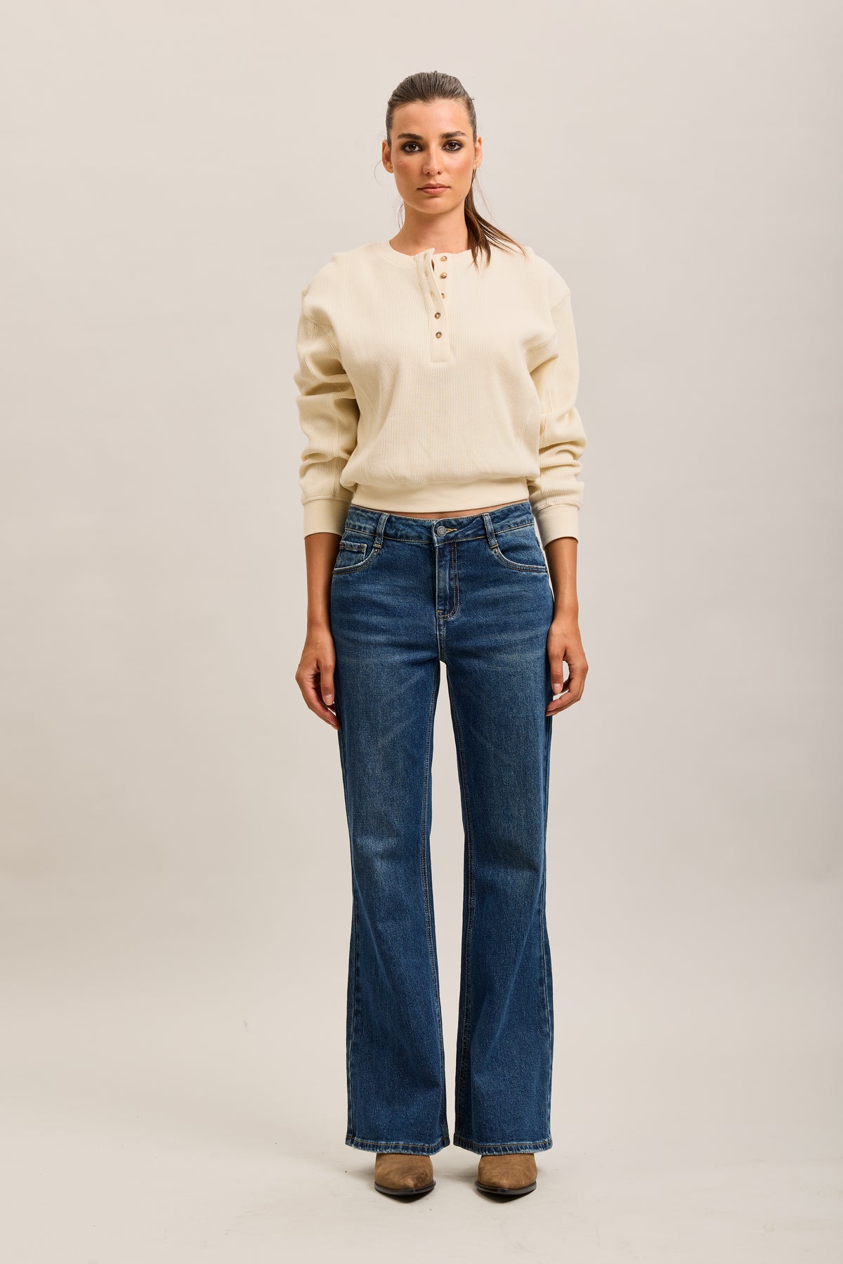 Toxik3 cut-out stretch denim bootcut jean pants