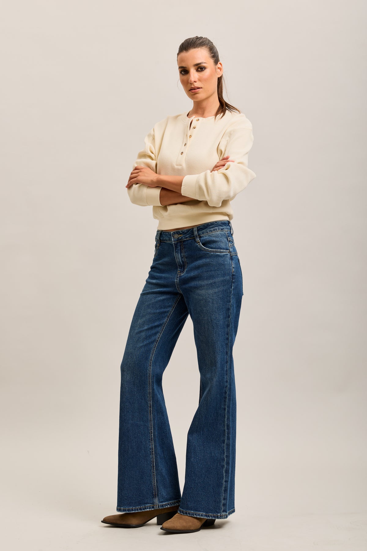 Toxik3 cut-out stretch denim bootcut jean pants