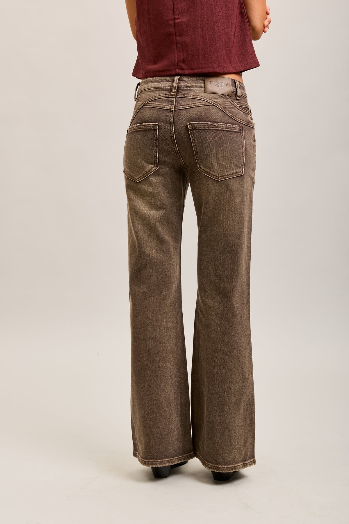 Toxik3 cut-out stretch denim bootcut jean pants