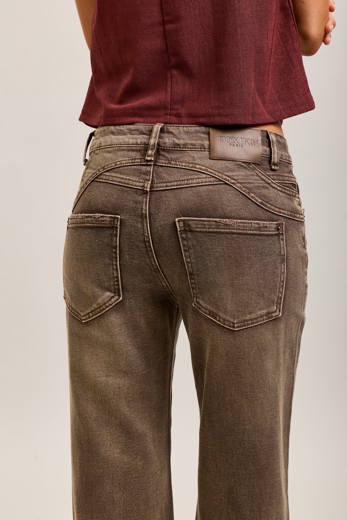 Toxik3 cut-out stretch denim bootcut jean pants