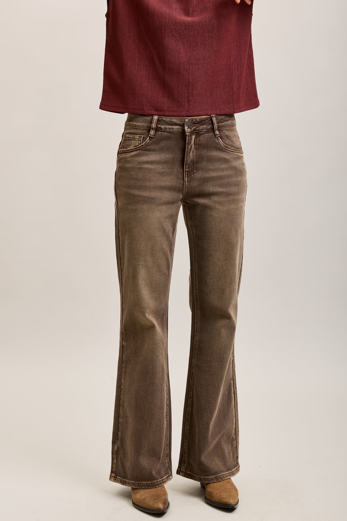 Toxik3 cut-out stretch denim bootcut jean pants
